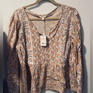 Lucky Brand Cottagecore/bohemian blouse